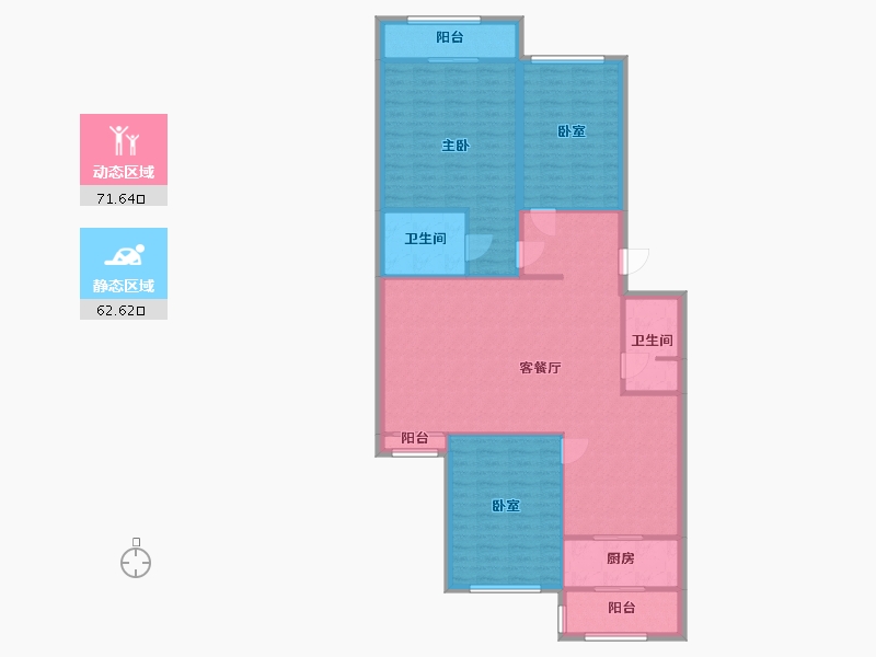 北京-北京市-东关南里-123.00-户型库-动静分区