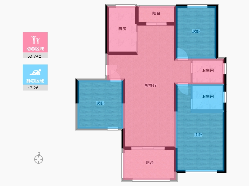 浙江省-杭州市-沁香公寓-111.20-户型库-动静分区