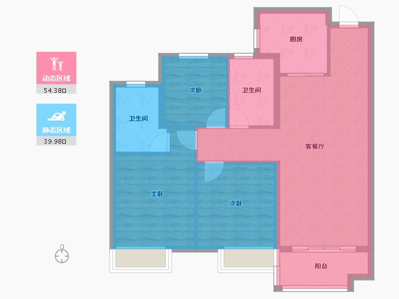 河北省-沧州市-保利香槟-85.00-户型库-动静分区