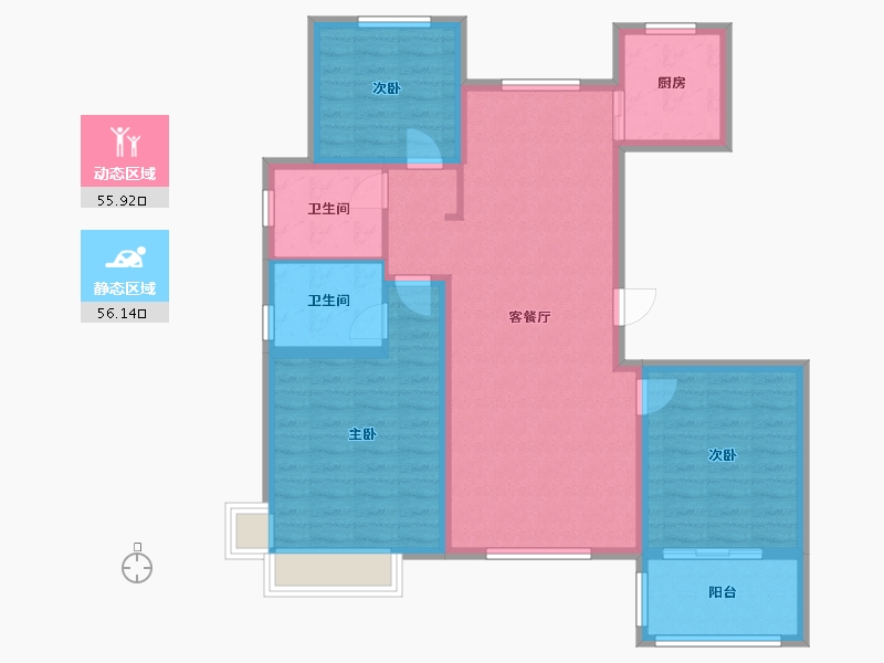 河北省-沧州市-瀛洲悦府-100.00-户型库-动静分区