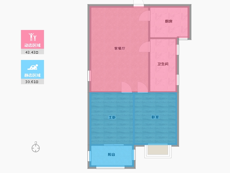 安徽省-马鞍山市-姑孰茗邸小区-75.00-户型库-动静分区