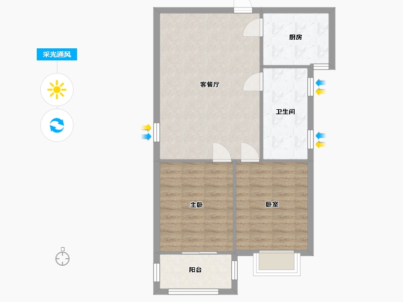 安徽省-马鞍山市-姑孰茗邸小区-75.00-户型库-采光通风