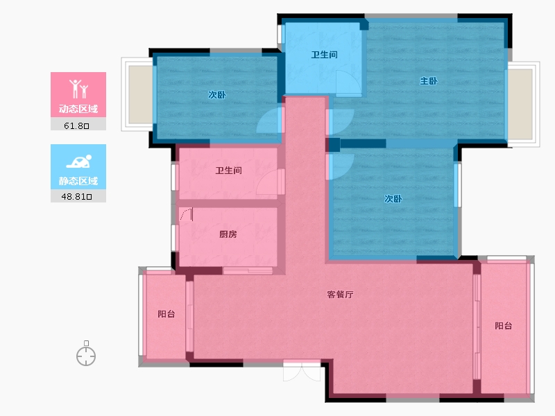 江苏省-苏州市-珠村华庭-95.00-户型库-动静分区