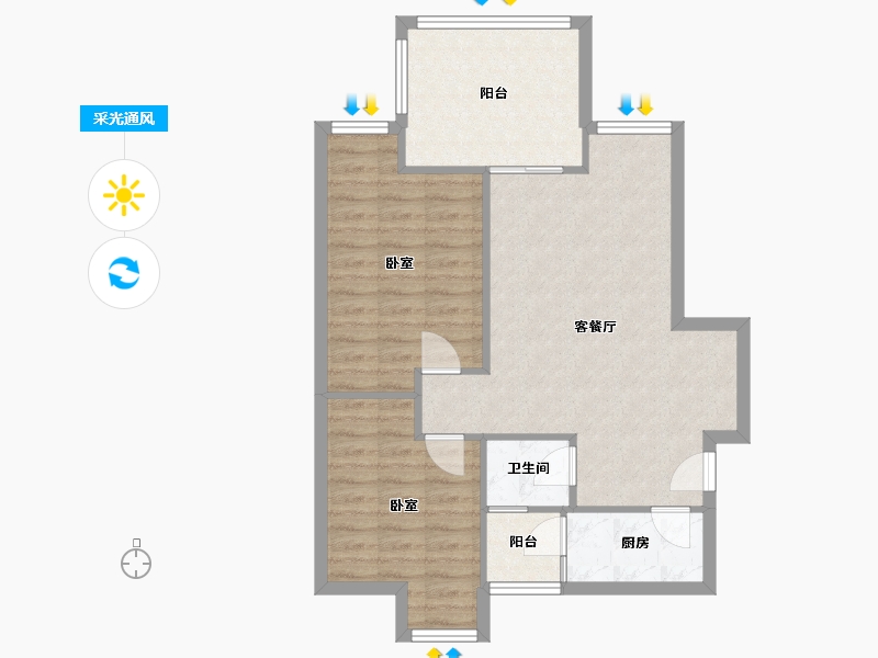 四川省-成都市-上福佳苑-74.80-户型库-采光通风