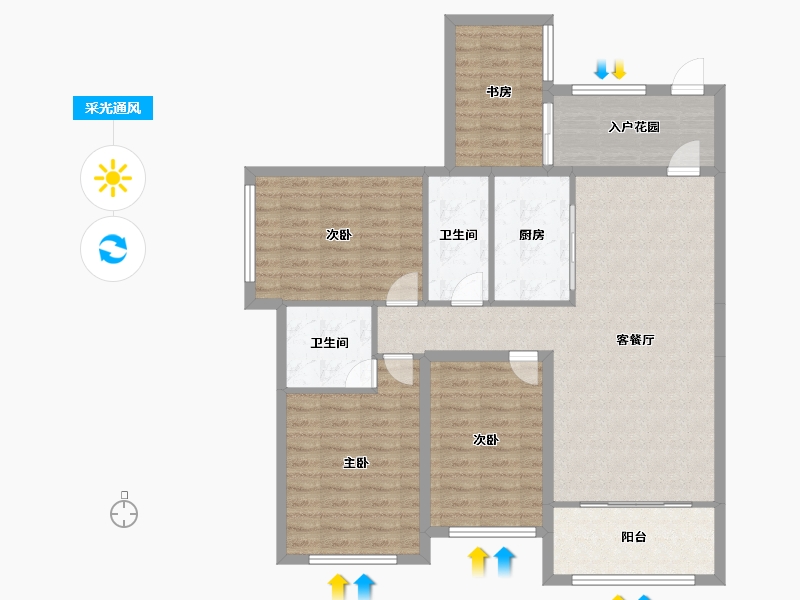 广西壮族自治区-贵港市-龙祥名居-98.00-户型库-采光通风