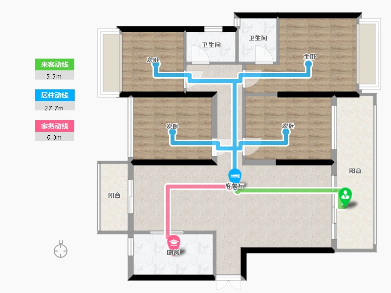 湖南省-永州市-蓝山壹号-98.00-户型库-动静线