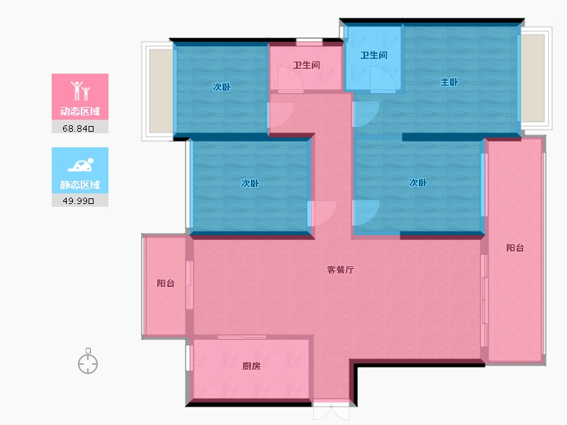 湖南省-永州市-蓝山壹号-98.00-户型库-动静分区