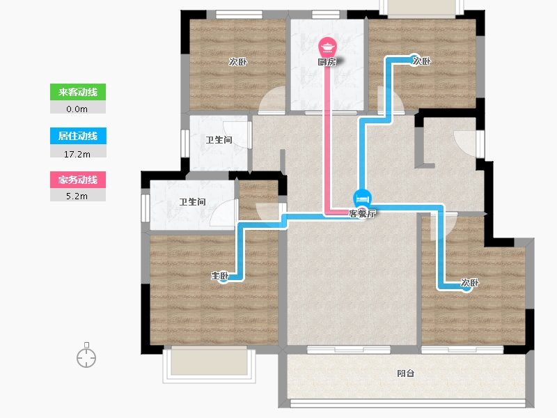 江苏省-苏州市-花溪澜苑-98.00-户型库-动静线