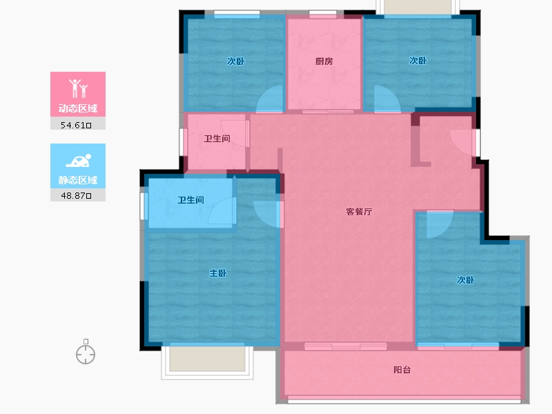 江苏省-苏州市-花溪澜苑-98.00-户型库-动静分区