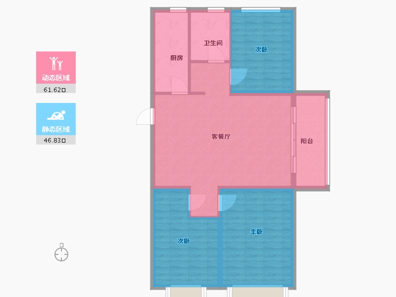 安徽省-合肥市-合肥市瑶海区双兴河畔家园-98.45-户型库-动静分区