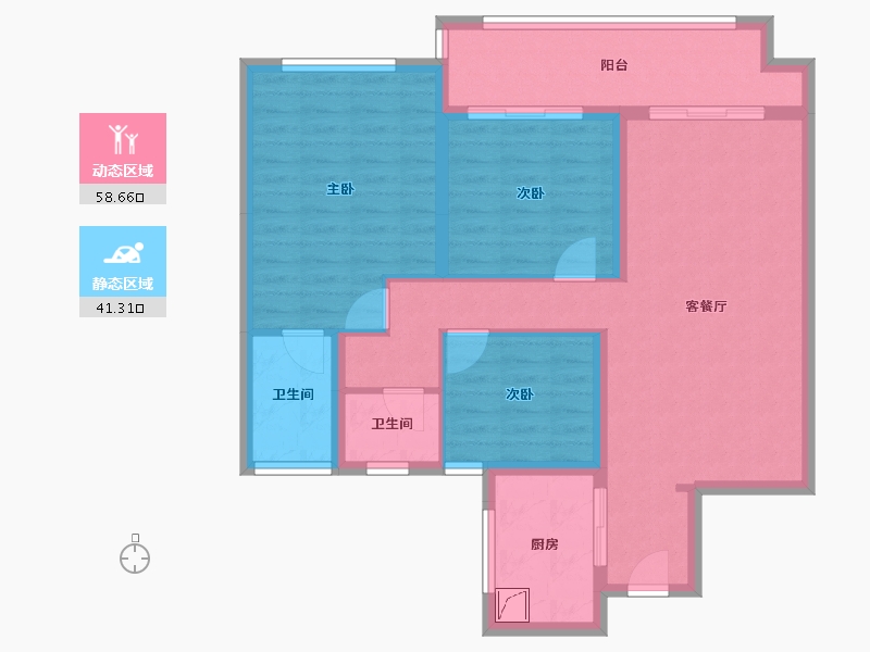 湖北省-仙桃市-祥生观澜府-109.00-户型库-动静分区