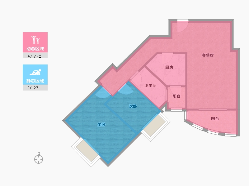 广东省-广州市-万寿雅苑-63.54-户型库-动静分区