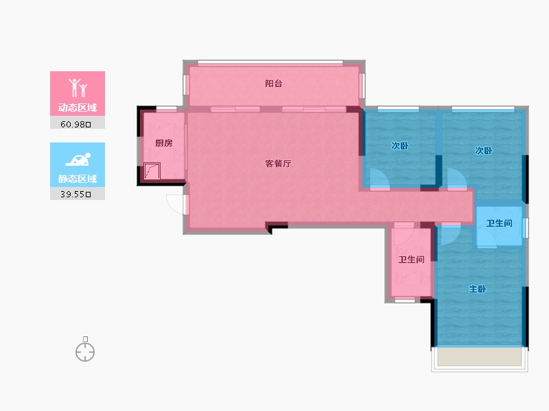 四川省-宜宾市-正黄翡翠堂-93.35-户型库-动静分区