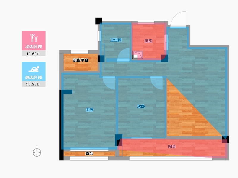 浙江省-湖州市-天逸湾-68.96-户型库-动静分区