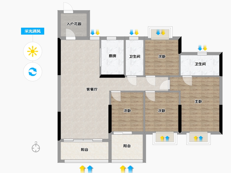 广东省-清远市-骏豪苑-109.77-户型库-采光通风