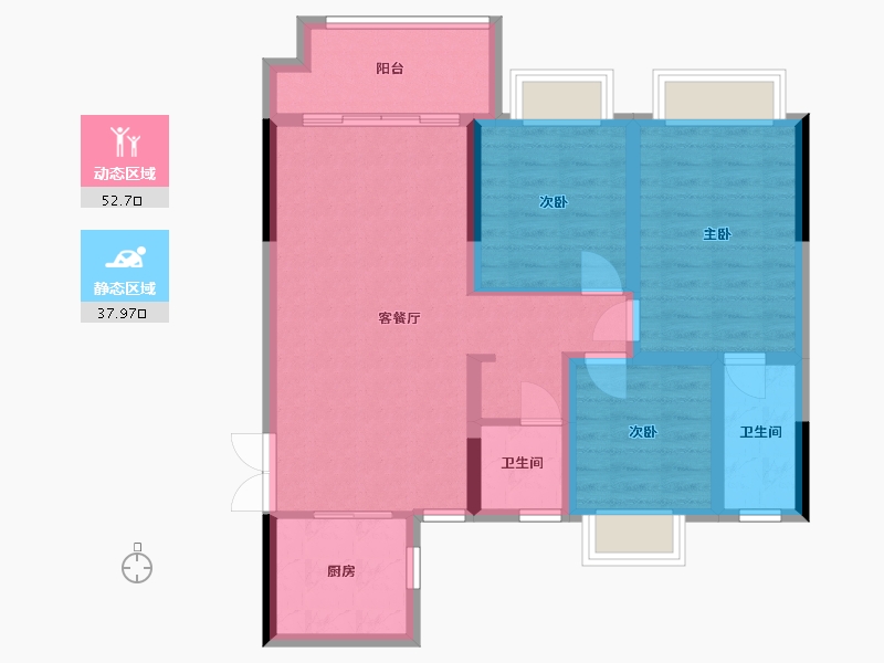 重庆-重庆市-山水华府-99.00-户型库-动静分区