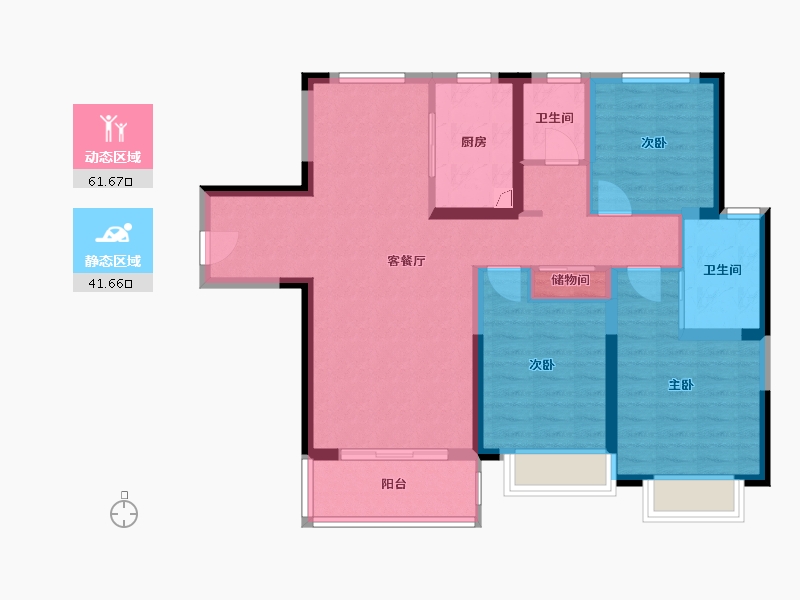 浙江省-宁波市-龙宸璟庭-92.12-户型库-动静分区