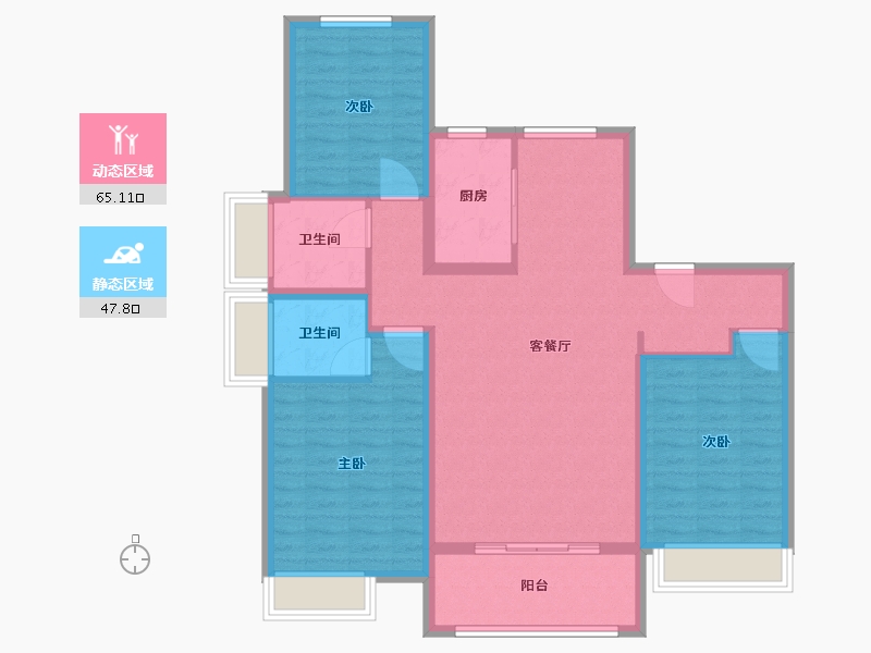 河南省-焦作市-璞韵居-101.50-户型库-动静分区