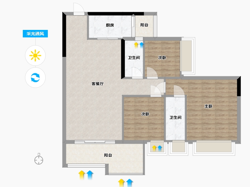 广东省-清远市-合兴山水城-89.50-户型库-采光通风