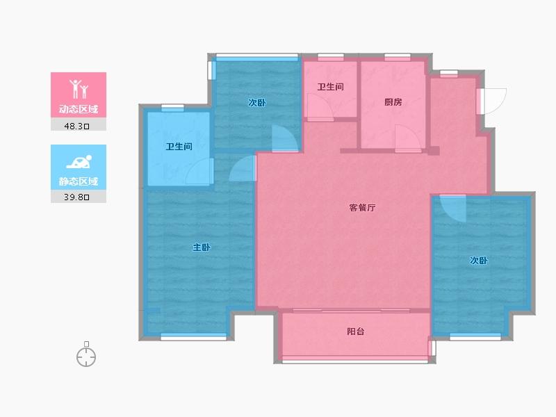 江苏省-苏州市-都会理想花园-80.00-户型库-动静分区