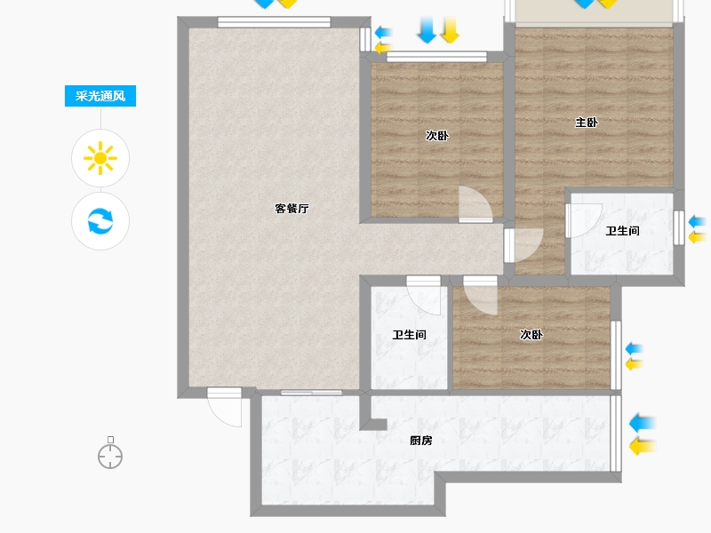 四川省-绵阳市-长虹天樾3期-99.00-户型库-采光通风