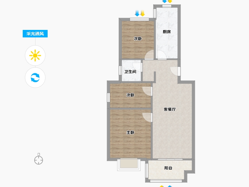 江苏省-南京市-双龙苑-78.00-户型库-采光通风