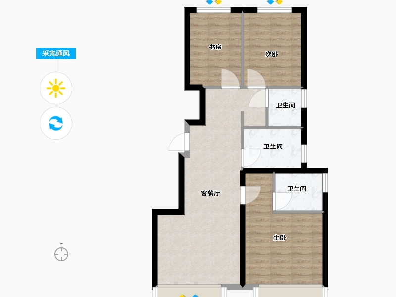 河北省-保定市-华远和府-70.00-户型库-采光通风