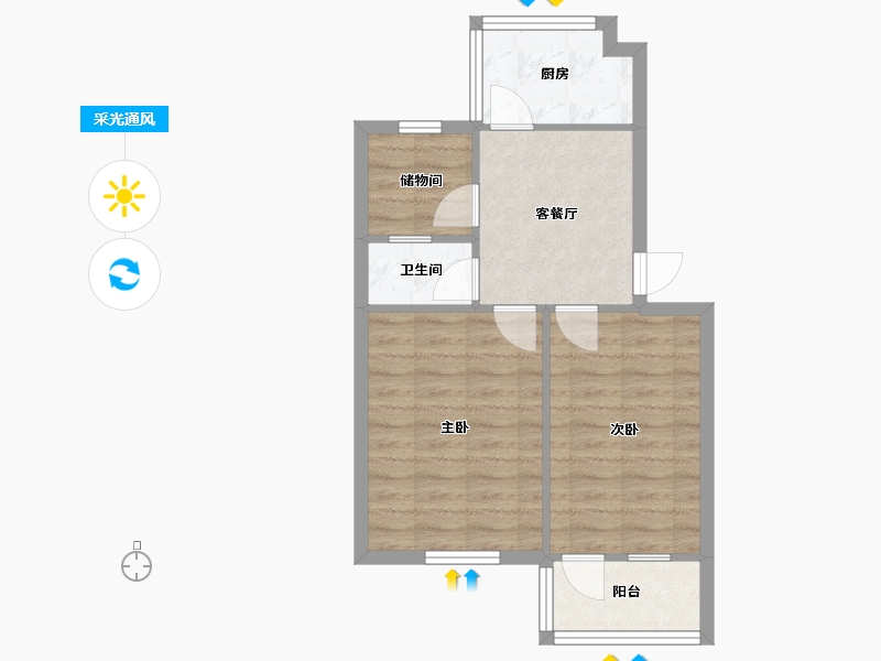 江苏省-徐州市-康馨社区-57.00-户型库-采光通风