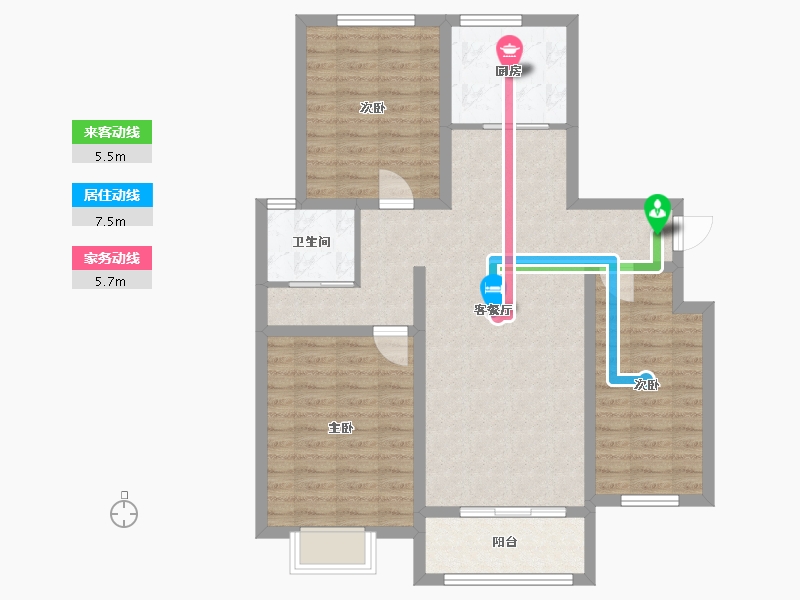 山东省-枣庄市-颐泽苑-102.00-户型库-动静线