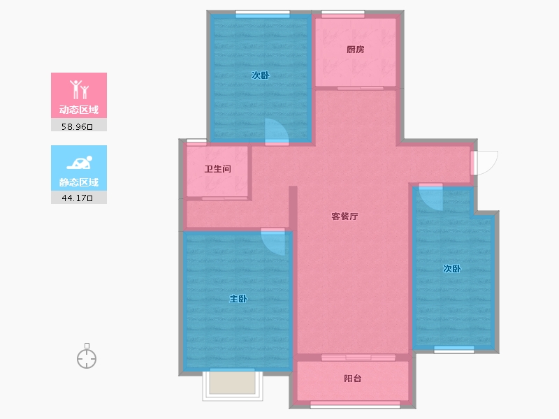 山东省-枣庄市-颐泽苑-102.00-户型库-动静分区