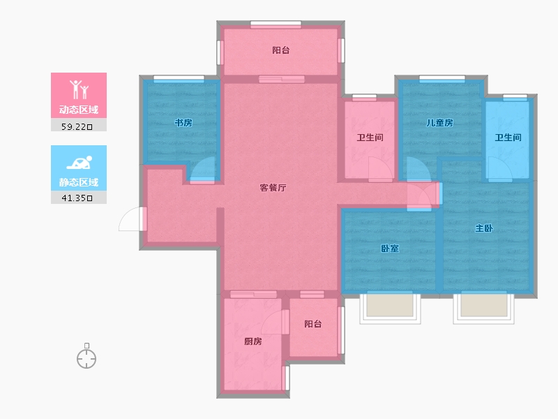 广西壮族自治区-贵港市-华泰荣御-88.00-户型库-动静分区