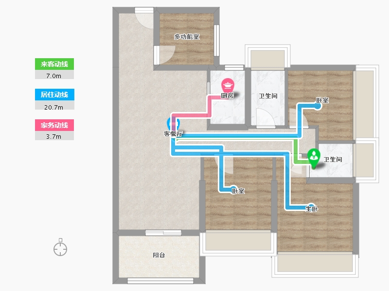 广东省-湛江市-东达海角8号-76.60-户型库-动静线