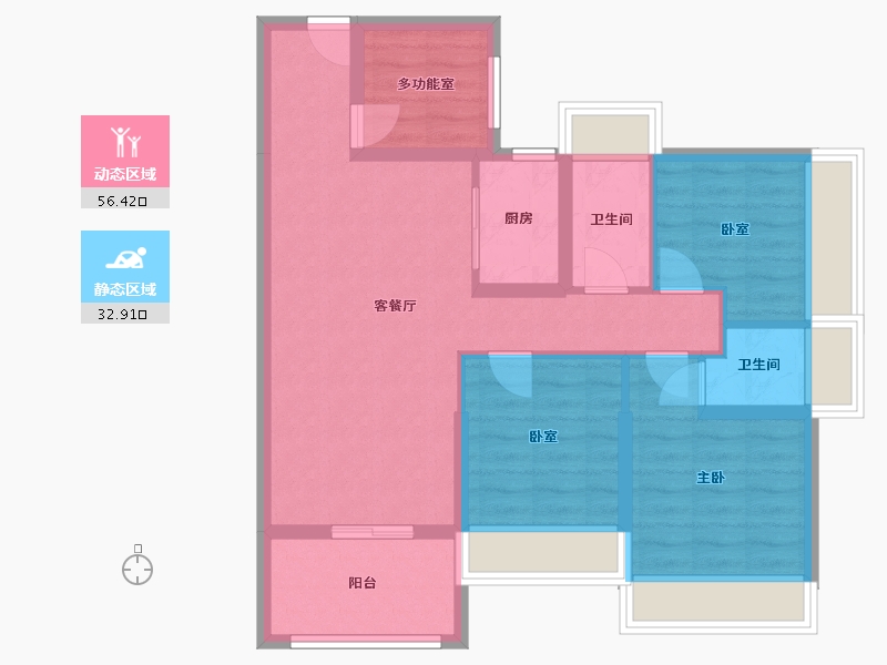 广东省-湛江市-东达海角8号-76.60-户型库-动静分区