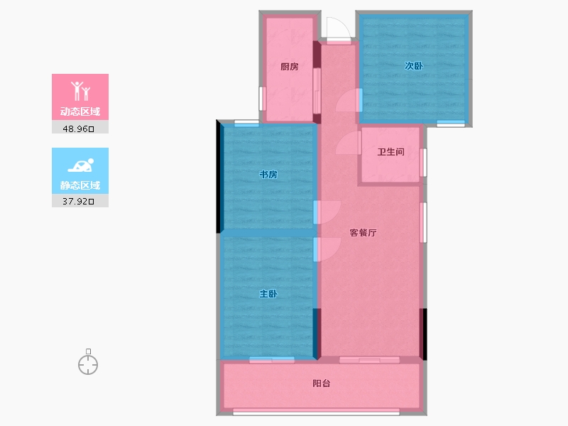 安徽省-淮北市-傲景观澜-91.00-户型库-动静分区