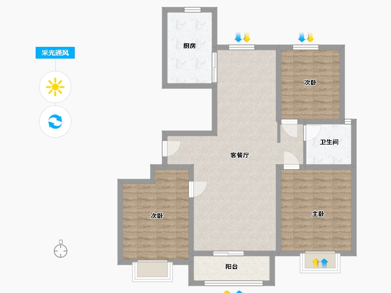 山东省-临沂市-华业书香尚城-98.00-户型库-采光通风