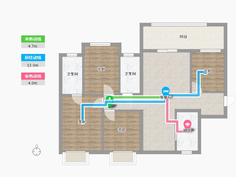 广西壮族自治区-南宁市-澜庭府-80.00-户型库-动静线