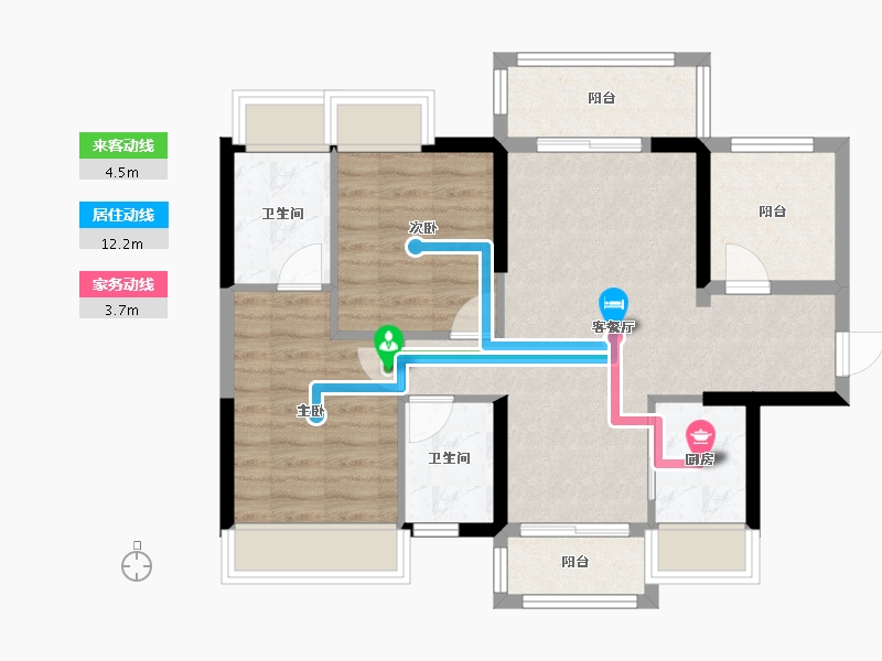 广东省-惠州市-福晟钱隆樽品花园-73.00-户型库-动静线