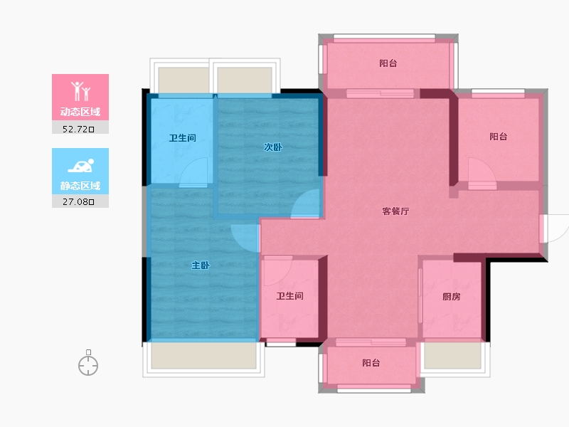 广东省-惠州市-福晟钱隆樽品花园-73.00-户型库-动静分区