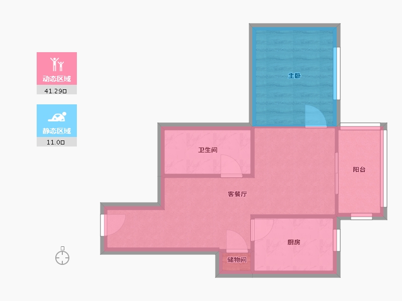 天津-天津市-谊城公寓-46.40-户型库-动静分区