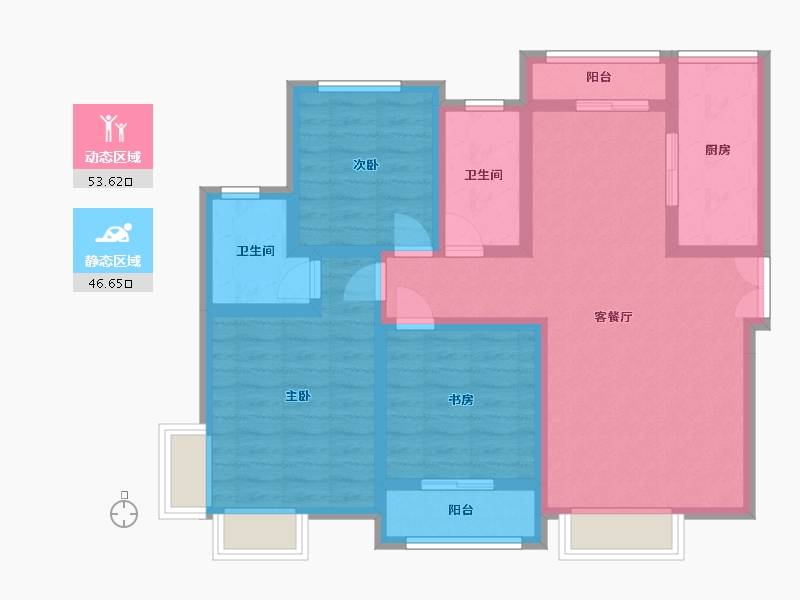 陕西省-安康市-阳光尚都-99.00-户型库-动静分区