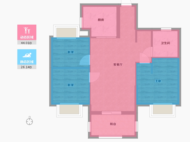 福建省-宁德市-世茂云玺-70.00-户型库-动静分区