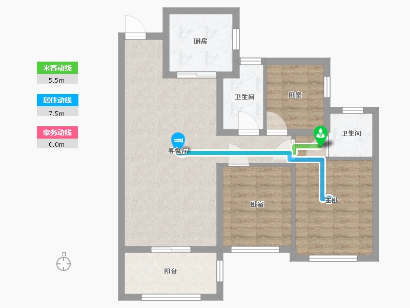 广西壮族自治区-梧州市-西江首府-84.00-户型库-动静线