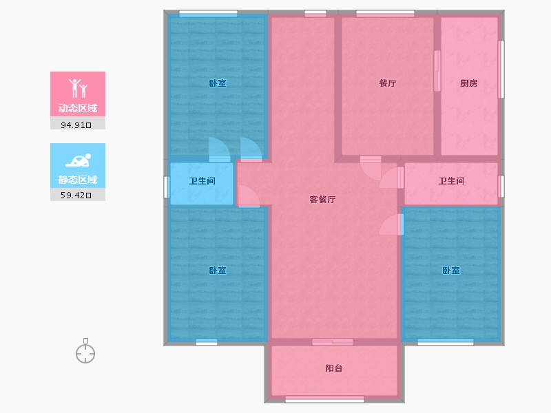 湖南省-娄底市-众一桂府-132.00-户型库-动静分区