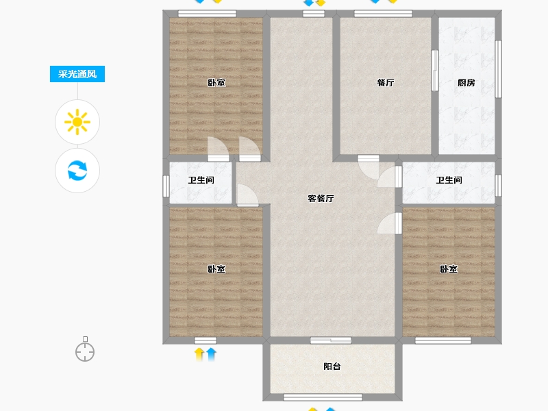 湖南省-娄底市-众一桂府-132.00-户型库-采光通风