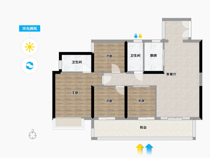 广西壮族自治区-南宁市-唐樾青山-92.47-户型库-采光通风