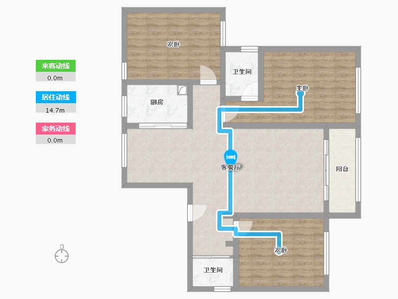 陕西省-宝鸡市-雍华公馆-94.40-户型库-动静线