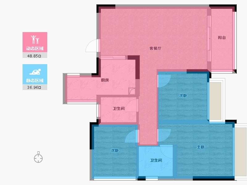 四川省-内江市-春天悦城-78.40-户型库-动静分区