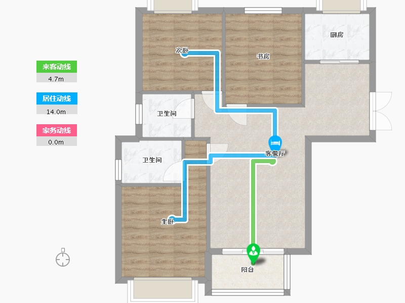 福建省-南平市-江山名筑-85.90-户型库-动静线