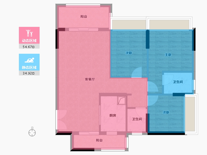 广东省-清远市-新都花园-85.58-户型库-动静分区