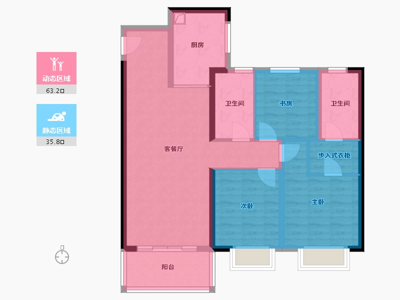 江苏省-盐城市-公园悦府-88.00-户型库-动静分区